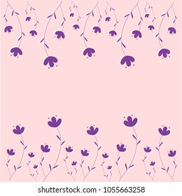 Hand drawn flower background abstract vector idea cavite color purple pink