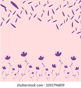 Hand drawn flower background abstract vector idea cavite color purple pink