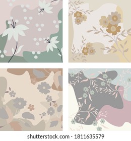 Hand drawn flower background collection