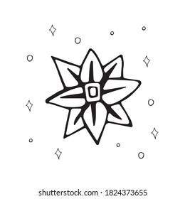 hand drawn flower in boho style isolated.