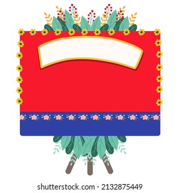 hand drawn Flower border illustration papan bunga