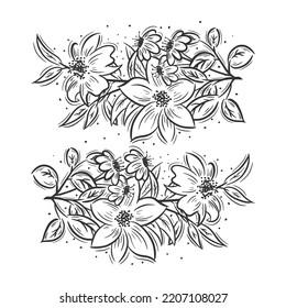 Hand drawn flower bouquet collection