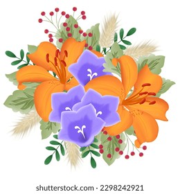 hand drawn flower bouquet illustration