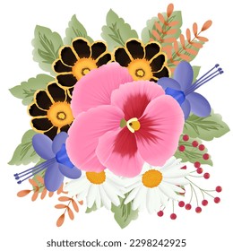 hand drawn flower bouquet illustration