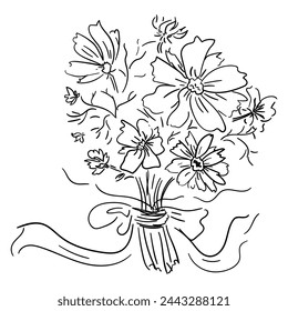 hand drawn flower bouquet vector illustration