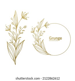 Handgezeichnete Blume und Zweige-Doodle, Vektorgrafik