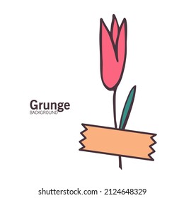 Handgezeichnete Blume und Zweige-Doodle, Vektorgrafik