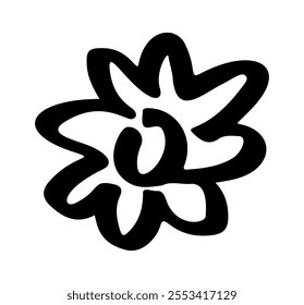 Hand drawn flower bud bloom