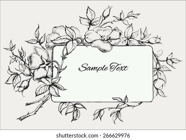 Hand drawn Flower Card Template (vector)
