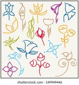Hand drawn flower collection