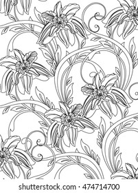 Hand Drawn Flower Coloring Page Stock Vector (Royalty Free) 500407642 ...