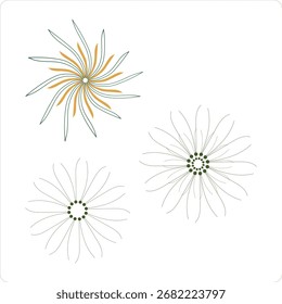 Conjunto de elementos de desenho de flor desenhada à mão