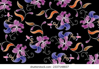 hand drawn flower design. They are very beautiful with their summer and spring colors and flowers. For textile, wallpaper and other prints.