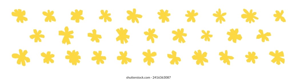 Hand drawn flower doodle, abstract and cute spring icon. Scribble style for charming designs. Flat vector illustration isolated on white background.
