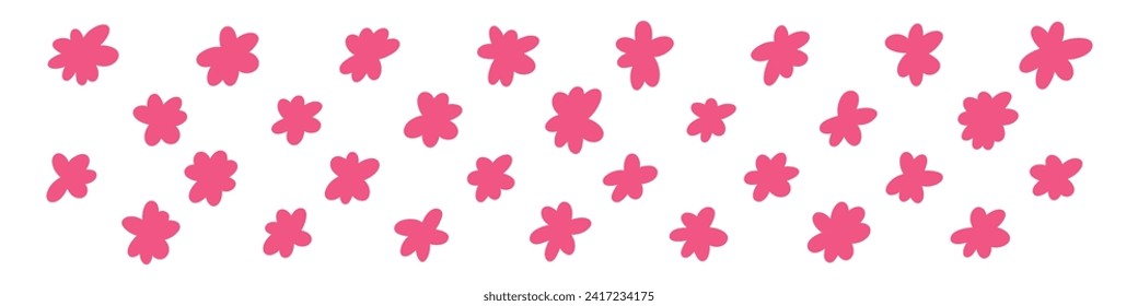 Hand drawn flower doodle, abstract and cute spring icon. Scribble style for charming designs. Flat vector illustration isolated on white background.