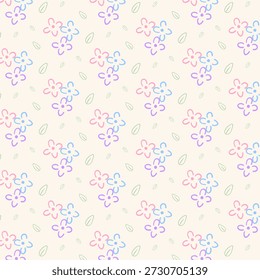 Dibujado a mano de la flor doodle patrón sin fisuras. Lindo fondo floral simple. Tejido estampado floral primavera verano.