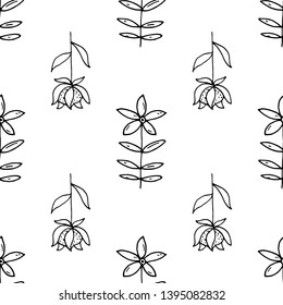Hand Drawn flower doodle. Sketch style icon. Decoration element. Isolated on white background. Flat design. Vector illustration.