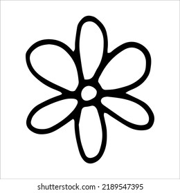 Hand drawn flower doodle vector illustration isolated on white background