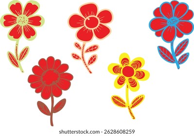Elementos de flores dibujados a mano en blanco. siluetas para tarjeta de boda, tarjeta de felicitación, póster o diseño de Anuncios. Editable para cambiar el color o el tamaño. EPS 10
