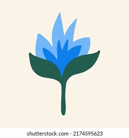 Handgezeichnete Blume. Wohnung, Design, Cartoon, Vektorgrafik.