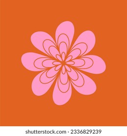 Hand drawn flower. Flat, design, cartoon, vector illustration.
