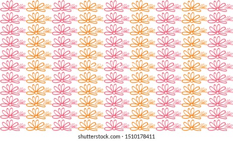 Hand drawn flower floral pattern 