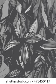 Hand drawn flower and floral vector background 