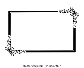 Handgezeichnete Blumenrahmen-Linien-Kunst