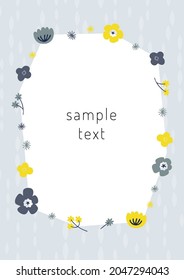 hand drawn flower frame material
