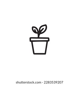 Hand drawn flower growth vector illustration