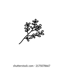 Icono de flor dibujado a mano, icono de doodle simple