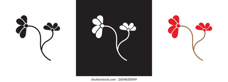 Hand Drawn Flower icon. Vector illustration. isolated on white and black background. EPS 10