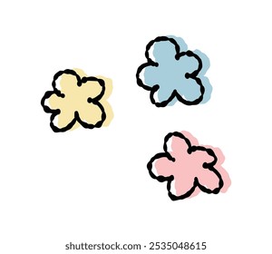 Vector de ilustración de flores dibujado a mano