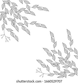 Hand drawn flower isolated. Simple outline sketch. Botany illustration. For coloring book. For flower shop. Decorative element. Ecology doodle. For post card, wallpaper, textile and wrapping paper