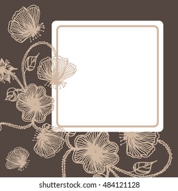 Hand drawn Flower isolated. Sketch style background. Can use for cards, invitation. Vector illustration
