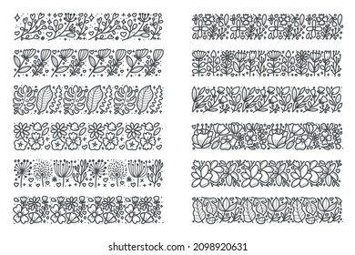 diseño vectorial del patrón de doodal de la hoja de flores dibujado a mano