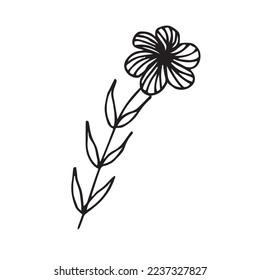 Forma de vector de hojas de flores dibujadas a mano