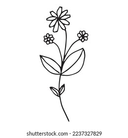 Hand Drawn Flower Leaf Vector Shape