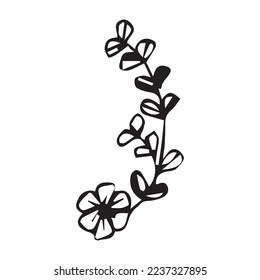 Hand Drawn Flower Leaf Vector Shape