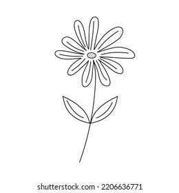 Hand Drawn Flower Line Art Doodle Stock Vector (Royalty Free ...