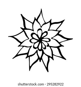 Hand drawn flower mandala for cards, invitations and other
