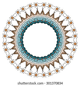 Hand drawn flower mandala for cards, invitations and other
