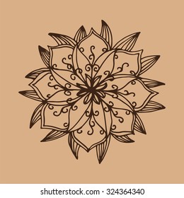 Hand drawn flower mandala for cards, invitations and other