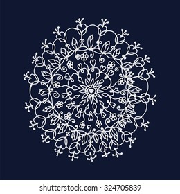 Hand drawn flower mandala for cards, invitations and other