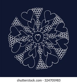 Hand drawn flower mandala for cards, invitations and other