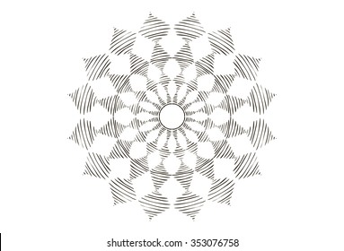 Hand drawn flower mandala for cards, invitations and other
