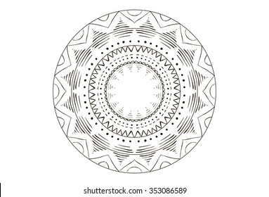 Hand drawn flower mandala for cards, invitations and coloring book