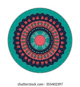 Hand drawn flower mandala for cards, invitations and other