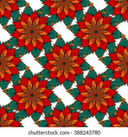 Hand drawn flower mandala for cards, invitations and coloring book. Boho style