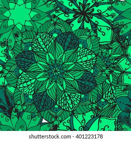 Hand drawn flower mandala for cards, invitations and coloring book. Boho style